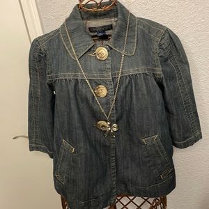 Baccini Womens denim crop jacket, size medium